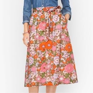 Talbots A line floral skirt